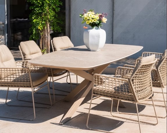 4SO Prado tuintafel barrel met keramisch blad en alu onderstel - 0